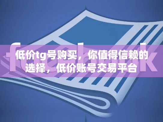 低价tg号购买，你值得信赖的选择，低价账号交易平台
