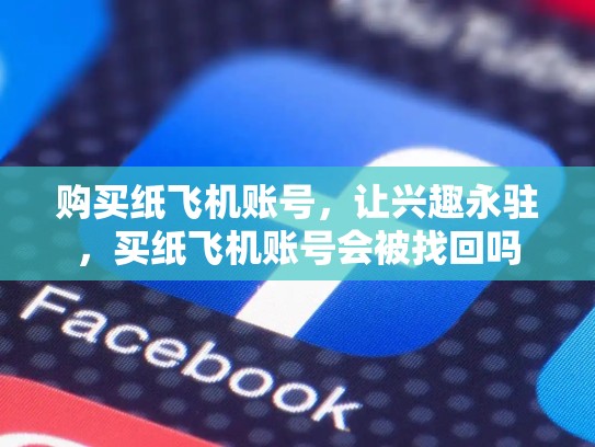 购买纸飞机账号,让兴趣永驻,买纸飞机账号会被找回吗