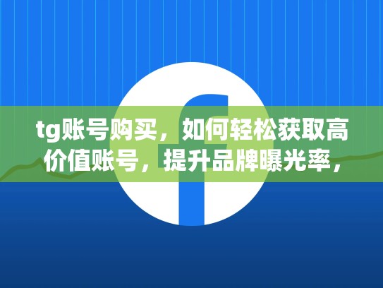 tg账号购买，如何轻松获取高价值账号，提升品牌曝光率，飞机号自助购买