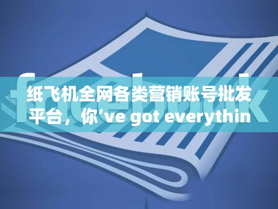 纸飞机全网各类营销账号批发平台,你’ve got everything you need!