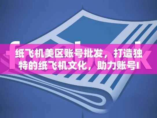 纸飞机美区账号批发，打造独特的纸飞机文化，助力账号IP爆品